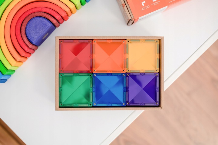 KLOCKI MAGNETYCZNE KREATYWNE 42 EL RAINBOW SQUARE PACK CONNETIX