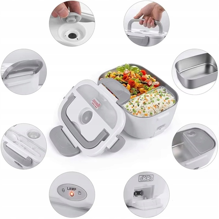 TERMOS OBIADOWY LUNCH BOX POJEMNIK NA ŻYWNOŚĆ ELEKTRYCZNY 1,5L LUNCHBOX MIS