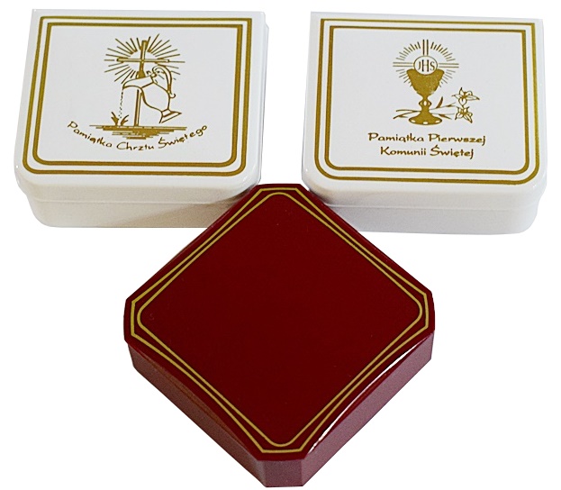 Łańcuszek Srebrny Diamentowany z Medalikiem na Komunie Srebro 925