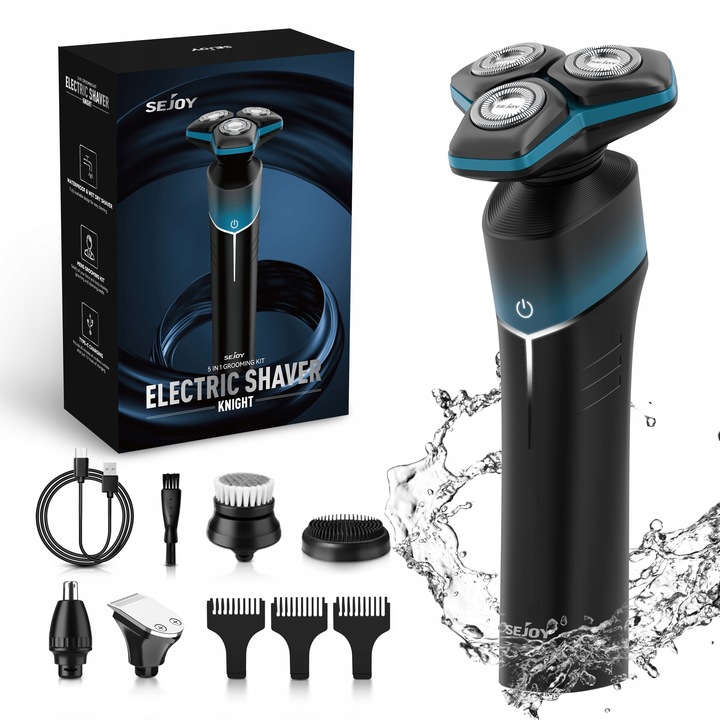 GOLARKA MĘSKA MASZYNKA DO GOLENIA TRYMER DO NOSA 5W1 Z OŚWIETLENIEM LED