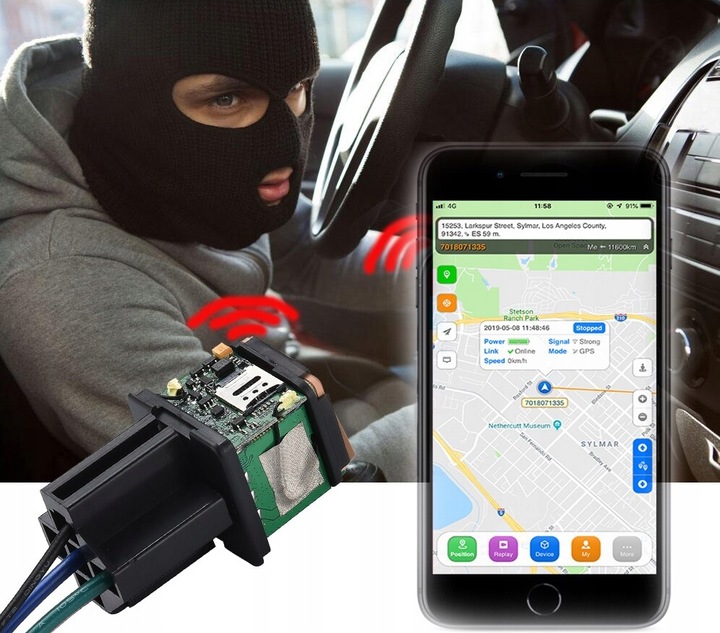 LOKALIZATOR GPS C13 ODCIĘCIE PALIWA SAMOCHÓD SERWER APP BEZ ABONAMENTU