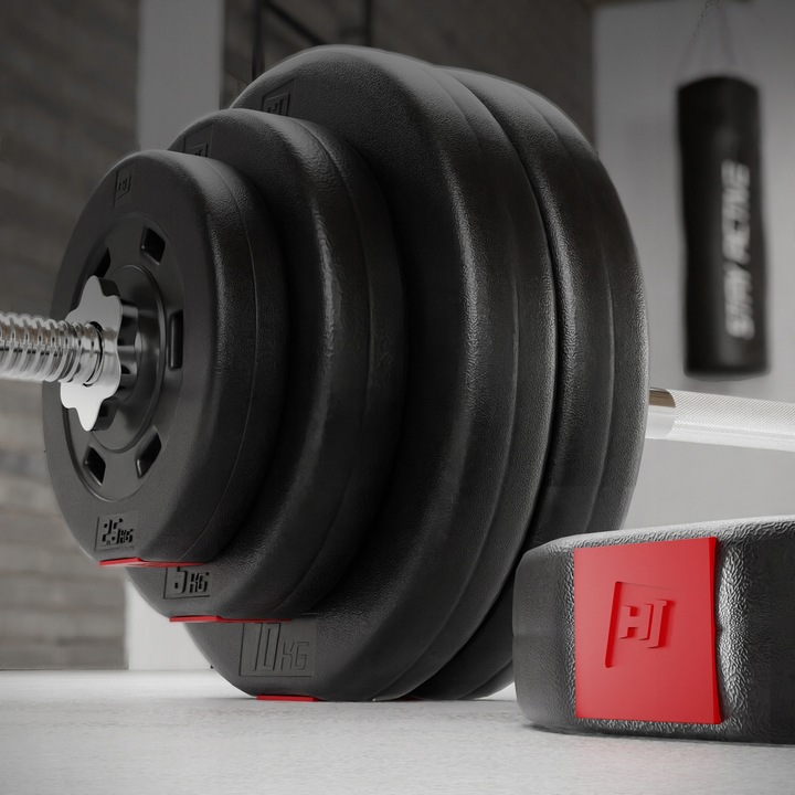 Zestaw obciążeń bitumicznych 40kg do hantli sztang gryfu ścięte 4x10kg