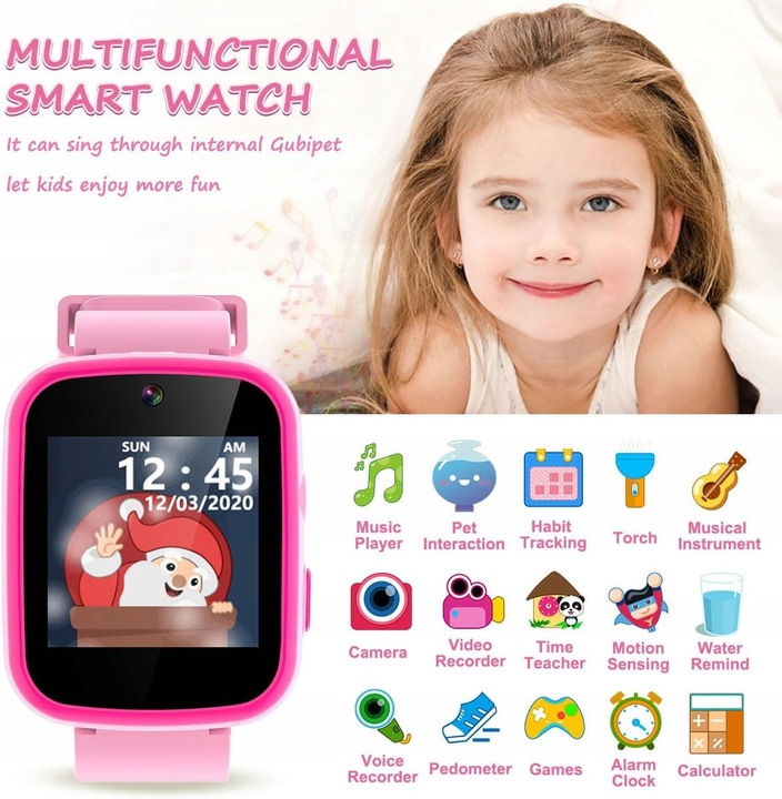Multi-functional Smartwatch for Girls 3-10 Years Old with Camera and Music