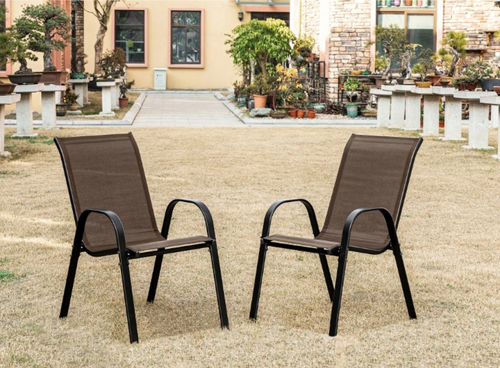 Meble Ogrodowe Zestaw Stół z Krzesłami na Balkon Taras 4 Krzesła Brązowe