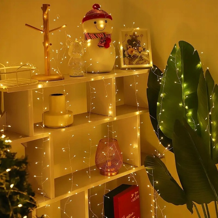 Girlanda LED 30m 1000 diod ciepła biały lampki choinkowe IP44 8 funkcji