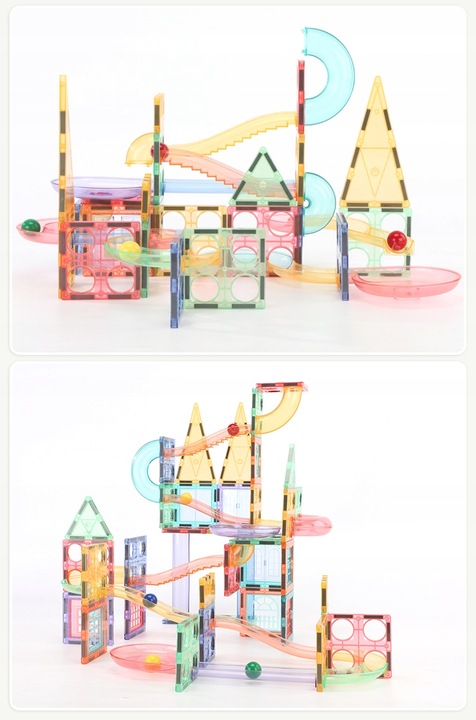 Klocki magnetyczne dla dzieci duże edukacyjne zestaw tor konstrukcyjny 158e