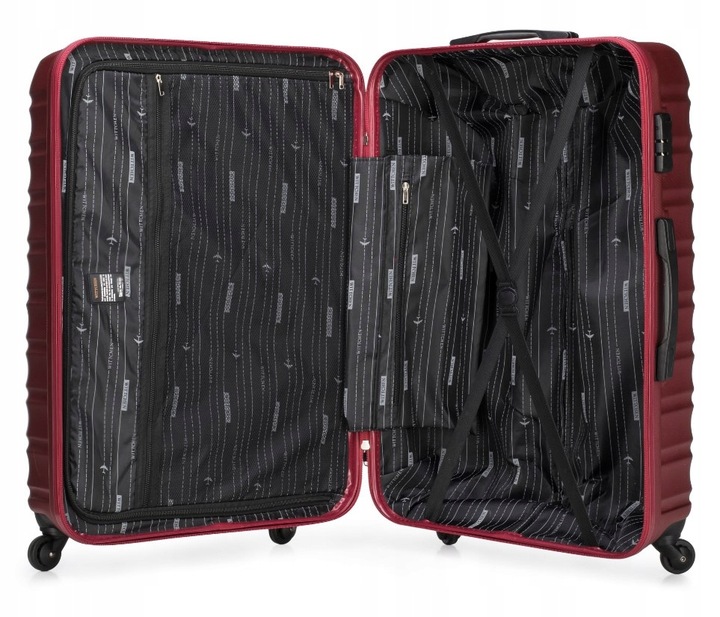 Walizka duża z ABS-u WITTCHEN 56-3A-313-31 bordowa lekka twarda wytrzymała