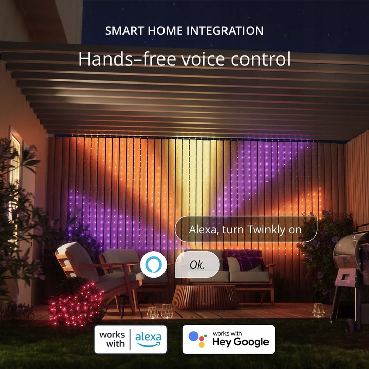 Siatka dekoracyjna Twinkly Net Lights - 260 LED RGB 1.2x1.9 m, IP44