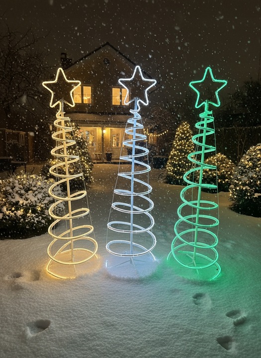 Choinka LED Neonowa Zielona 120 cm Świąteczna Ozdoba Świecąca Zewnętrzna