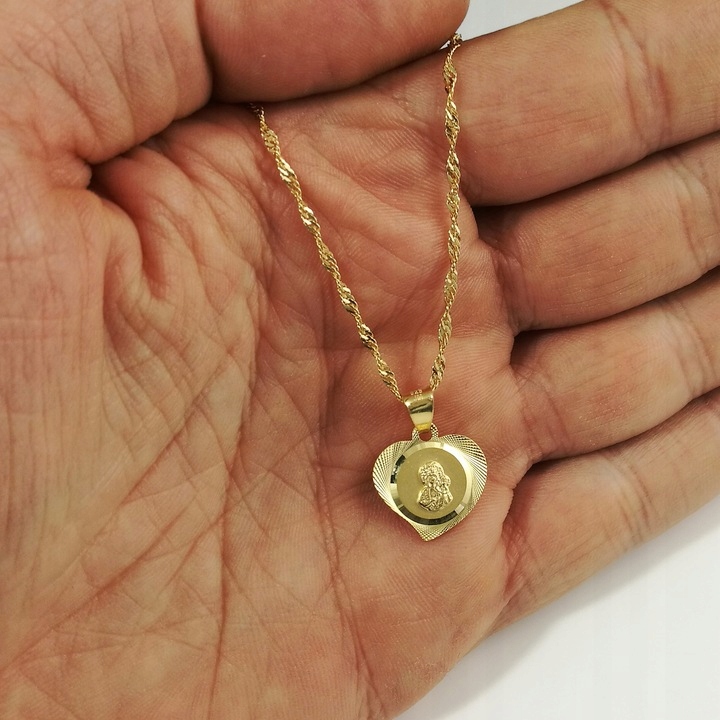 Łańcuszek Złoty Medalik Naszyjnik 925 Na Komunię Chrzest UPOMINEK GRATIS