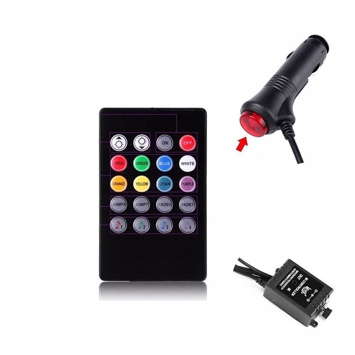 OŚWIETLENIE WNĘTRZA KABINY 4x9 SAMOCHODU LED RGB