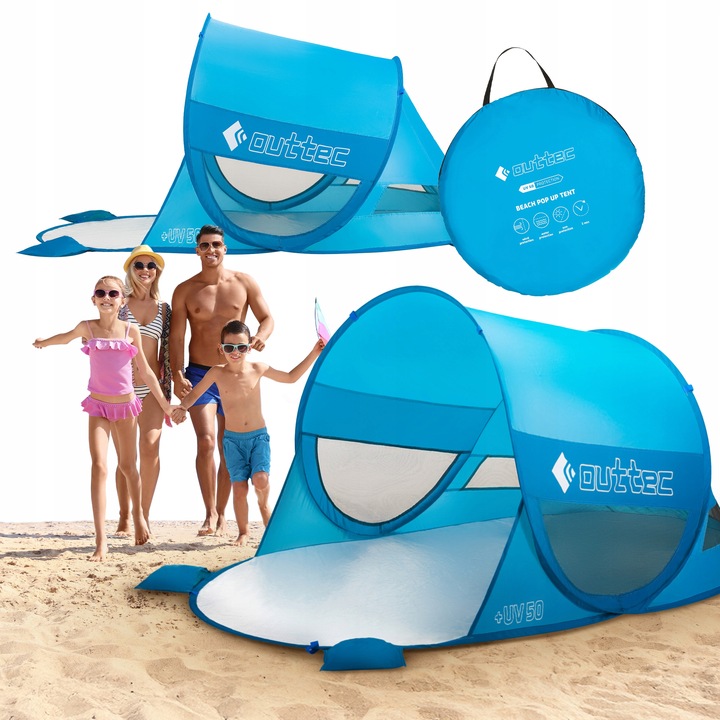 NAMIOT PLAŻOWY SAMOROZKŁADAJĄCY PARAWAN POP UP UV50 OUTTEC