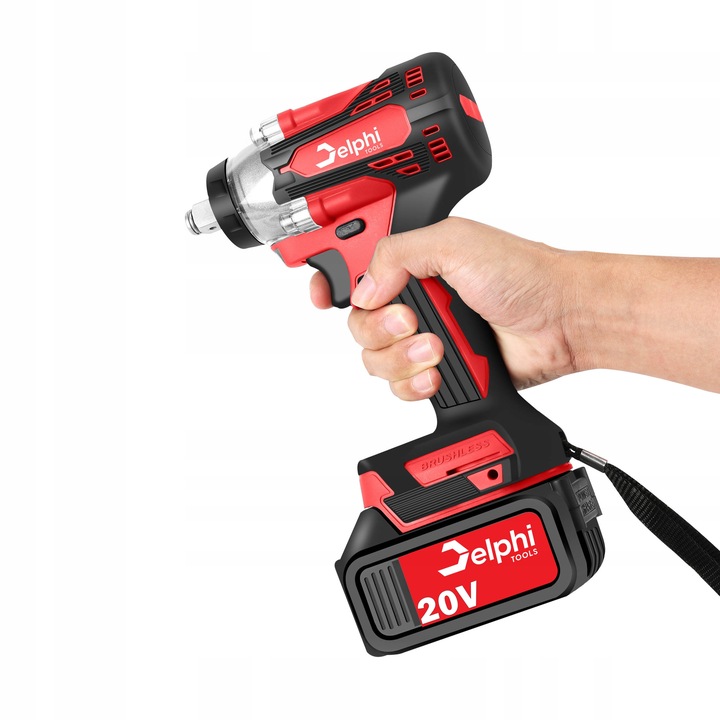 KLUCZ UDAROWY AKUMULATOROWY BEZSZCZOTKOWY do KÓŁ 20V 1/2'' 2xAKU NASADKI