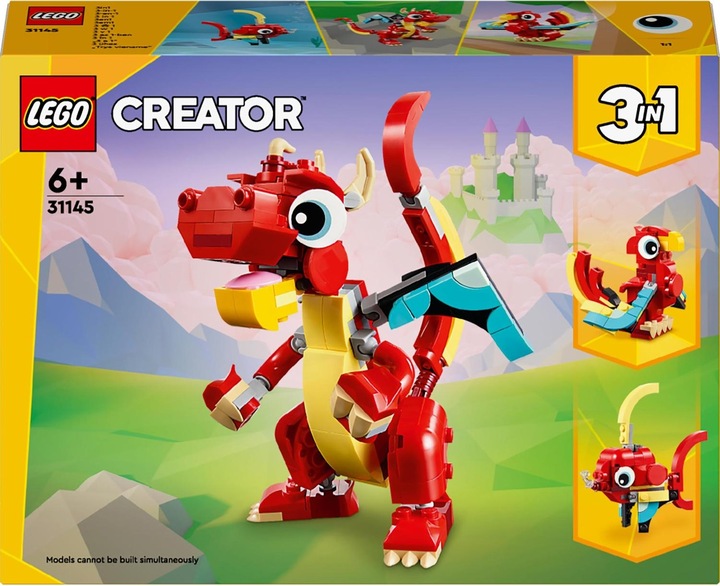 Lego Creator 3 w 1 Magiczny Jednorożec 31140 + Lego Czerwony Smok 31145