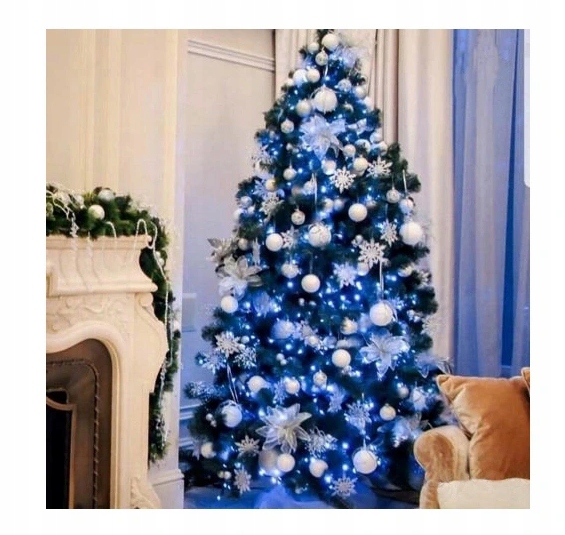 LAMPKI CHOINKOWE 500 LED NIEBIESKIE FLASH ZEWNĘTRZNE WEWNĘTRZNE GRUBY KABEL