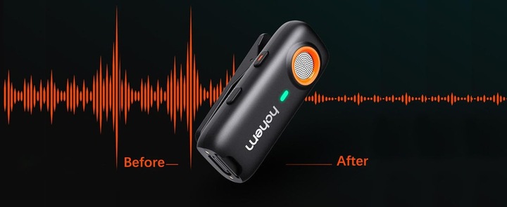 Mikrofon bezprzewodowy Hohem Lavalier Mic-01 (1 TX + 1 RX) Czarny Lightning