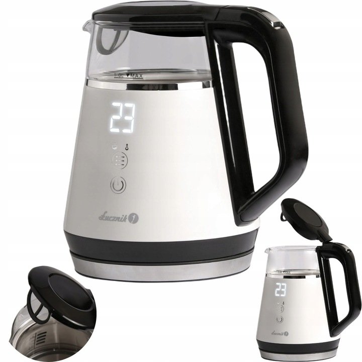 Mały czajnik elektryczny szklany pamięć regulacja WK-2503 Compact 1l 1100W