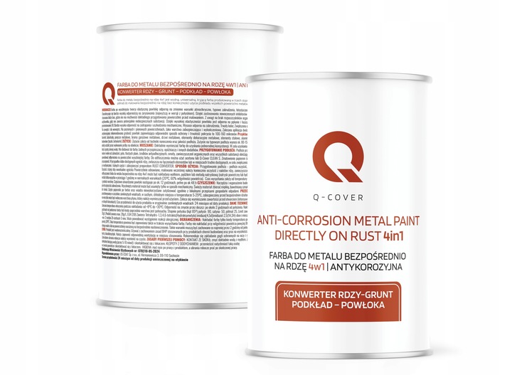 FARBA DO METALU NA RDZĘ OCYNK ALUMINIUM STAL 1L 4w1 ANTRACYT RAL 7016 MAT