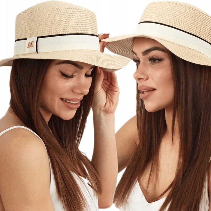 KAPELUSZ SŁOMKOWY LETNI PLAŻOWY MODNY KOBIECY DAMSKI KOBIECY KOLORY 2370