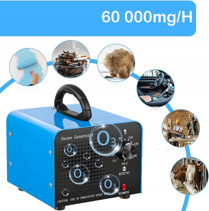 GENERATOR OZONU OZONATOR PROFESJONALNY 60000mg/h