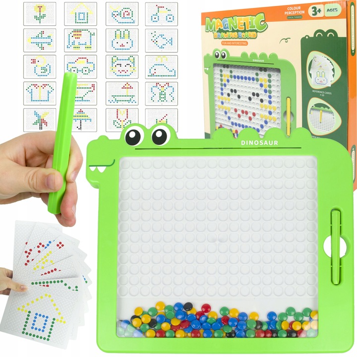 TABLICA MAGNETYCZNA DINOZAUR UKŁADANKA MOZAIKA MONTESSORII