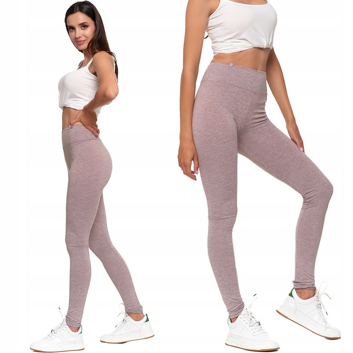 Moraj Legginsy z Wysokim Stanem 1000-018 Beż L/XL