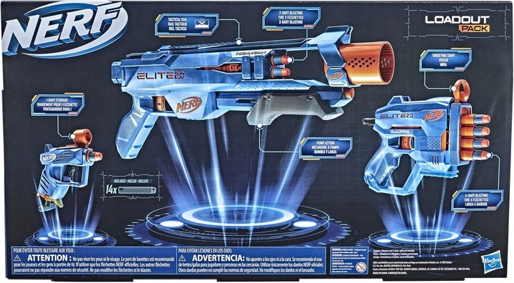 ZESTAW NERF ELITE 2.0 3 WYRZUTNIE PISTOLET KARABIN SHOTGUN I STRZAŁKI