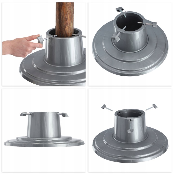 STOJAK POD CHOINKĘ CHOINKOWY PODSTAWKA DRZEWKO POJEMNIK NA WODĘ 1L SREBRNY