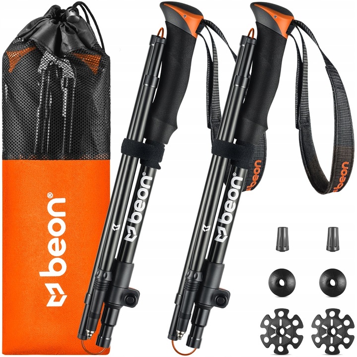 KIJE TREKKINGOWE SKŁADANE REGULOWANE KIJKI W GÓRY TURYSTYCZNE BEON FOLD