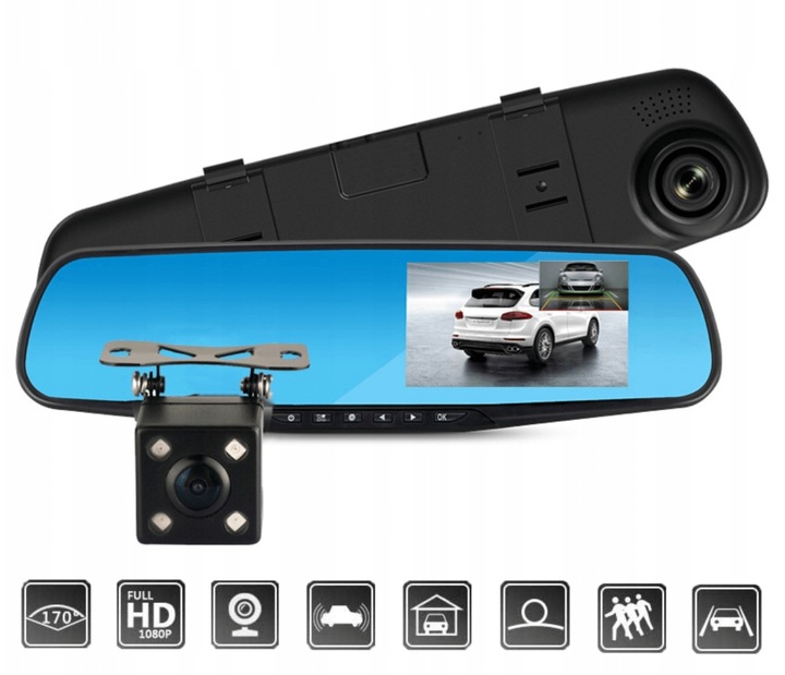 WIDEOREJESTRATOR KAMERA COFANIA LUSTERKO FULL HD