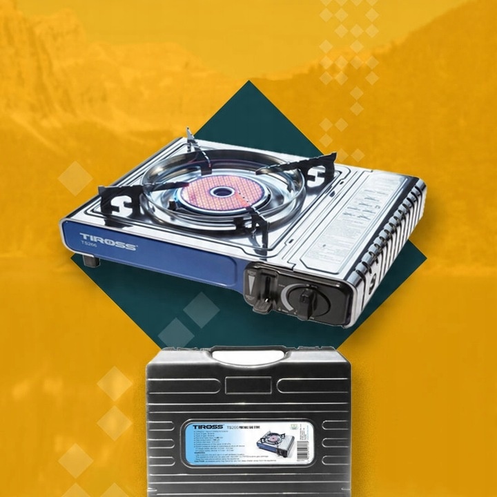 Kuchenka turystyczna gazowa Tiross srebrna TS-266