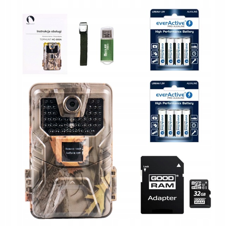 Fotopulapka HC-900A 1080p Kamera Lesna Suntek FullHD Karta SD 16GB Baterie