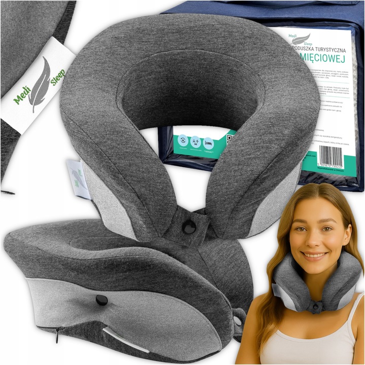 PODUSZKA PODRÓŻNA TURYSTYCZNA ZAGŁÓWEK NA SZYJĘ DO SAMOCHODU MEMORY