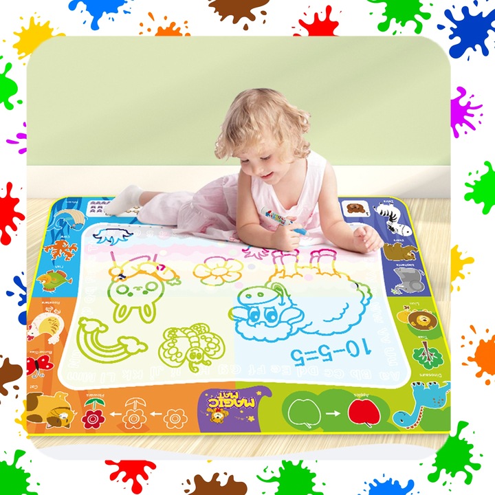 MATA WODNA DO MALOWANIA RYSOWANIA 120x90 PIECZĄTKI FORMY PISAKI ZESTAW XXL