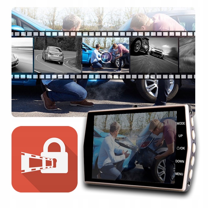 WIDEOREJESTRATOR KAMERA SAMODCHODOWA PRZÓD TYŁ WIDEO REJESTRATOR Menu PL 64