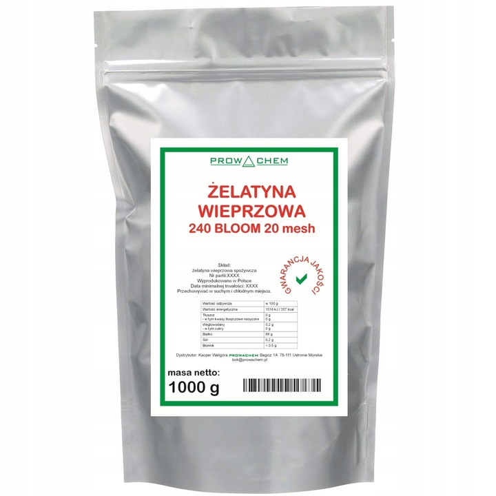 Żelatyna 240 1kg 100% polska, skóra, stawy, kości