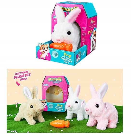 ZAJĄCZEK KRÓLICZEK INTERAKTYWNY Z DŹWIĘKIEM KRÓLIK Z MARCHEWKĄ