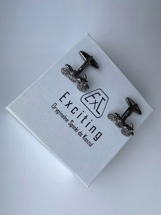 Czarne spinki do mankietów EXC Motocykl Motor Cross Enduro KTM Racing Tytan