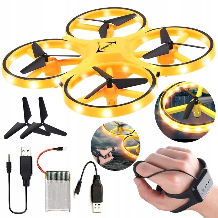 DRON ZDALNIE STEROWANY RĘKĄ GESTEM UFO LED ZABAWKA DLA DZIECI PREZENT