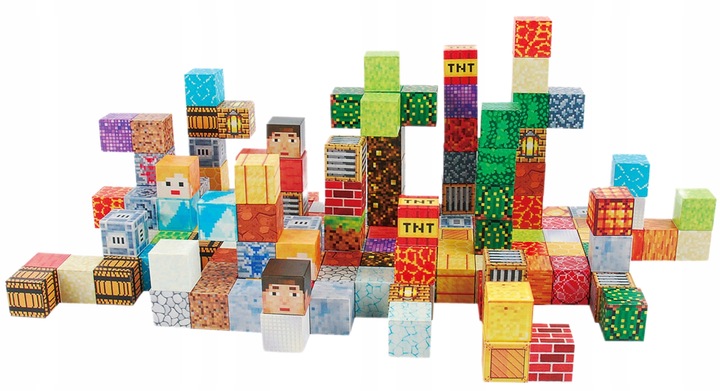 KLOCKI MAGNETYCZNE 2 cm kostki budowlane konstrukcyjne BLOKI SZEŚCIANY 162