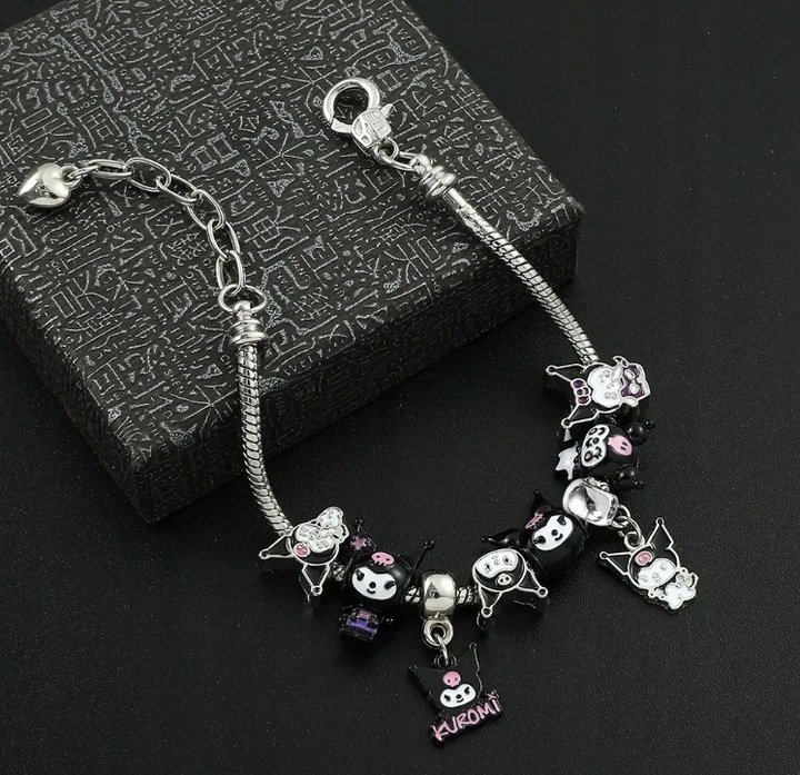 Bransoletka Modułowa Kotek Hello Kitty Kuromi Zawieszka Charms Cześć Kotku