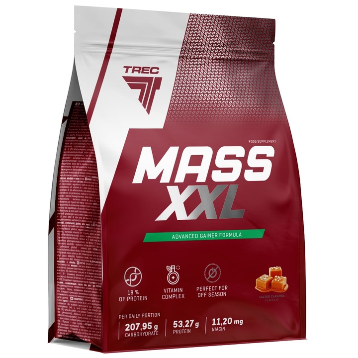 BIAŁKO GAINER Trec Mass XXL 4800g Mega Mutant Mass WĘGLOWODANY WIELKA PAKA