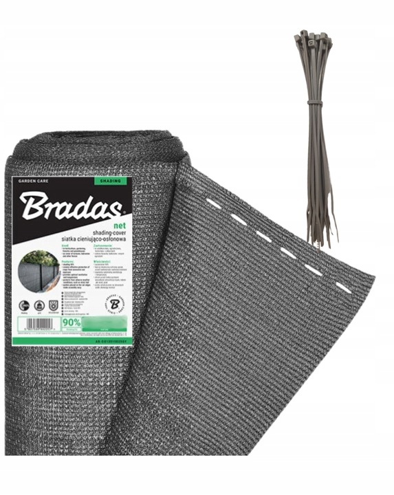 SIATKA CIENIUJĄCA 90% OSŁONA OGRODZENIE PŁOT BALKON 1,5x25m SZARA/ANTRACYT
