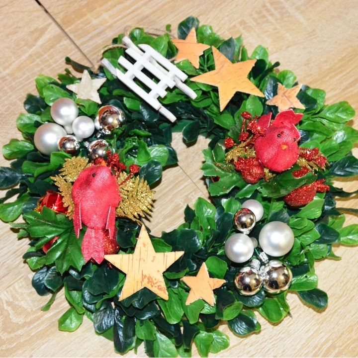 Bombki szklane drucik czerwień świąteczna 2cm/ 144