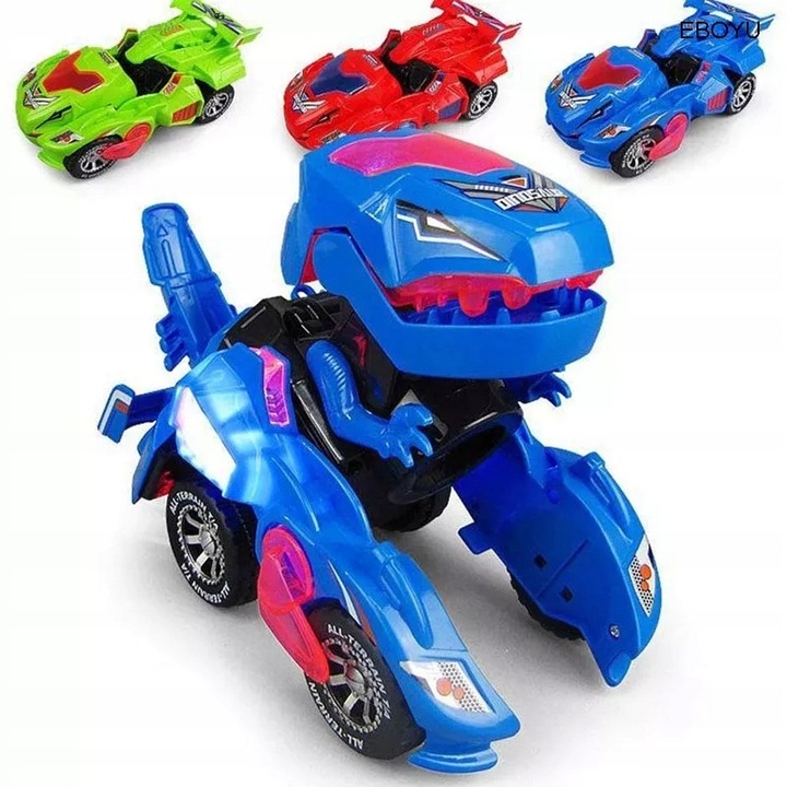 DINOZAUR ZMIENIAJĄCY SIĘ W AUTO Samochód robot gra zabawka transformermuje