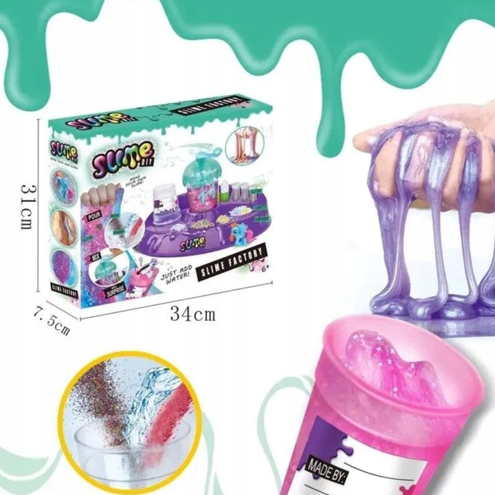 FABRYKA SLIME GLUTY DUŻY ZESTAW BROKAT SOSLIME FABRYKA DO ROBIENIA GLUTÓW