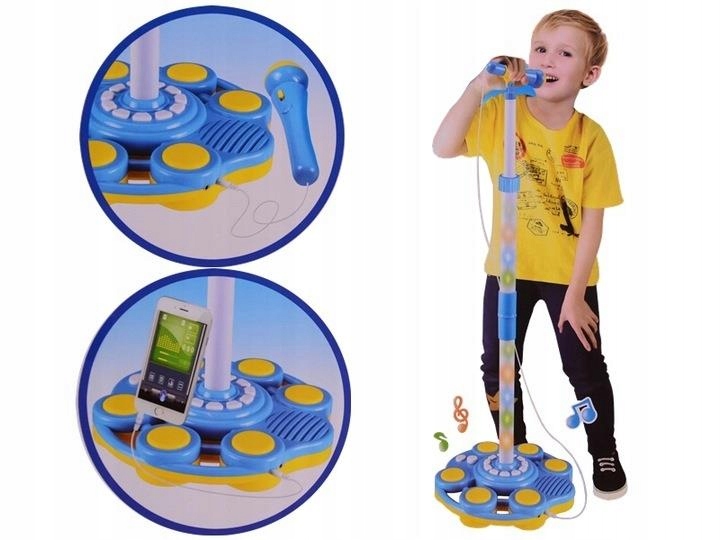 MIKROFON STOJĄCY DLA DZIECI ZE STATYWEM KARAOKE MP3 GŁOŚNIK