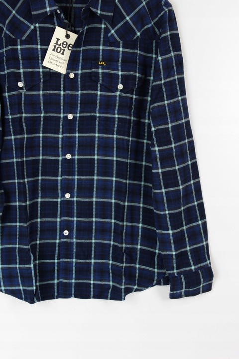 LEE 101 WESTERNER KOSZULA KRATA NAVY _ M
