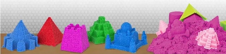 PIASEK KINETYCZNY 2KG BASEN + FOREMKI DUŻY ZESTAW