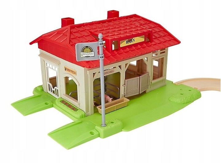 Mega Farma Gospodarstwo STODOŁA OBORA FGURKI ZWIERZĘTA DROGA + 3 TRAKTORY